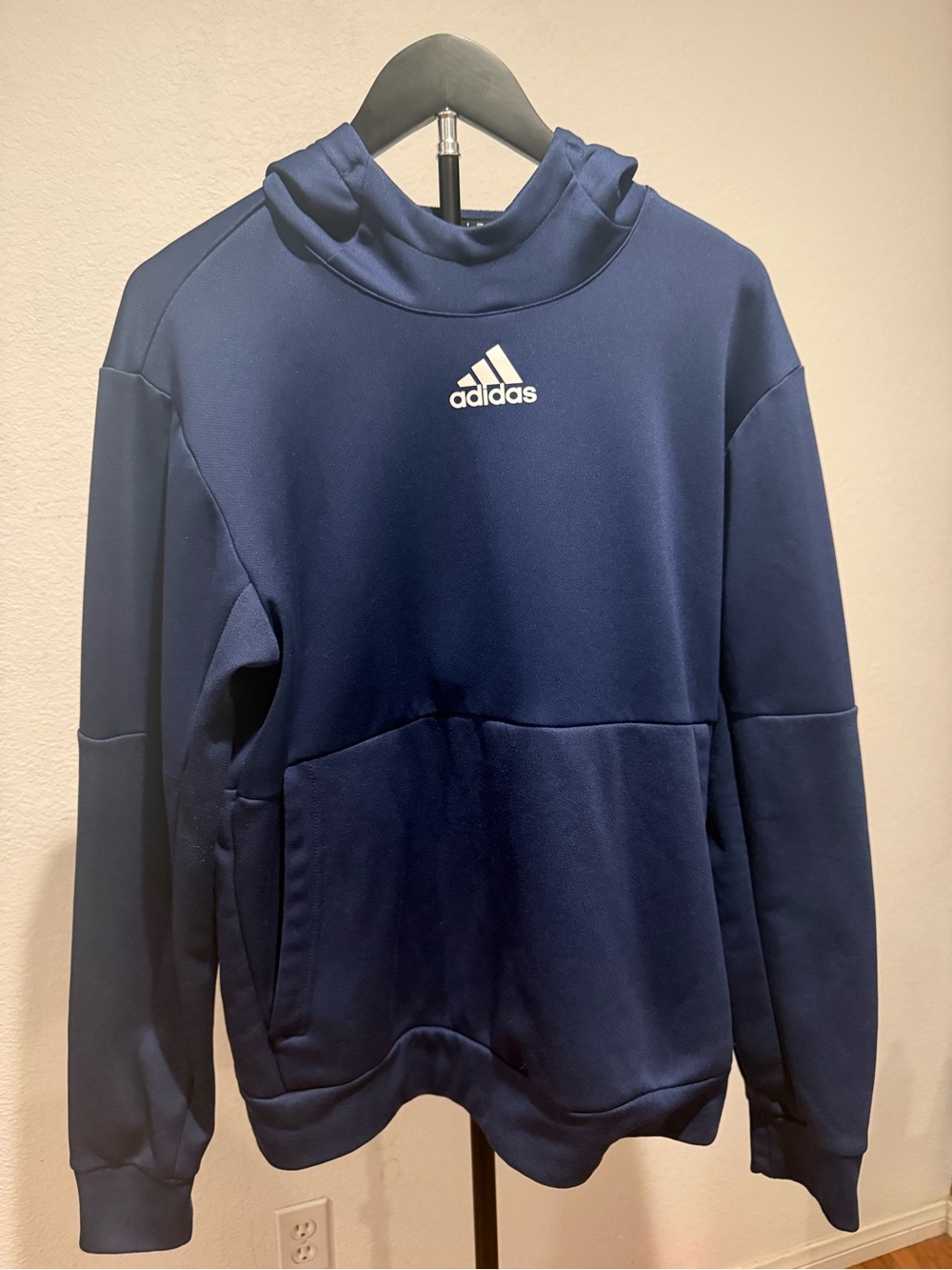 adidas Men’s Navy Pullover Hoodie with Logo